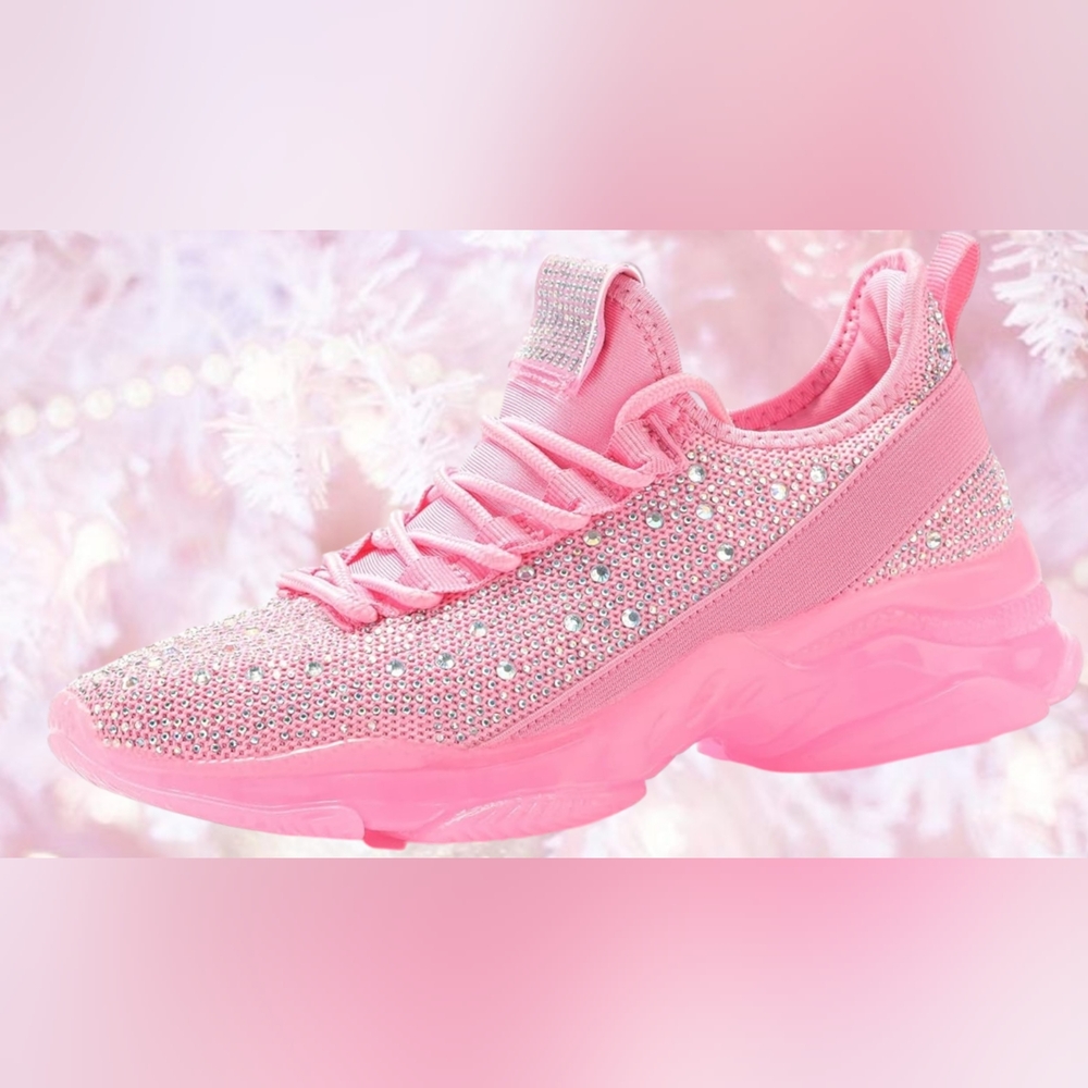 Pink Rhinestone Crystal Diamante Embellished Sneakers